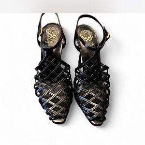 Vince Camuto Black Strappy Pumps